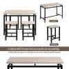 Bituman 5 Piece Wood Pub Table Set, Counter Height Dining Room Table Set with Sturdy Metal Frame Kitchen Bar Table and Chairs, for Home, Breakfast Nook, Restaurant, Pub view 4