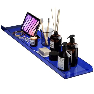 Acrylic Bathtub Trays for Tub Bath Caddy, Waterproof Anti-dust Luxury Bath Accessories, Bath Tub Tray Table to Fit Any Tub, Distinctive Gift (Color : Blue, Size : 80cm (31 1/2in))