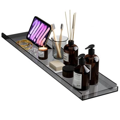 Acrylic Bathtub Trays for Tub Bath Caddy, Waterproof Anti-dust Luxury Bath Accessories, Bath Tub Tray Table to Fit Any Tub, Distinctive Gift (Color : Black, Size : 80cm (31 1/2in))