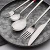 30 Piece Red Silverware Set for 6 Durable Stainless Steel Bordered Flatware Set Square Kitchen Wedding Restaurant Cutlery Utensils Include Knifes Teaspoons Forks and Spoons Delicate Tableware Set view 3