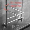 HAPPLiGNLY Heated Towel Rail Rails Electric Towel Rack, Rotatable Hot Towel Warmer, Bathroom Wall-Mounted Stainless Steel Towel Rack and Drying Rack, Polish Chrome,6 Bars (Size : Plugin) view 4