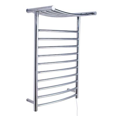 LUNEZY Electric Heated Towel Rack with Top Shelf 304 Stainless Steel Towel Warmer Drying Rack, Bathroom Toilet Wall Mounted Heated Towel Rail Radiator,Hardwired (Plug in)