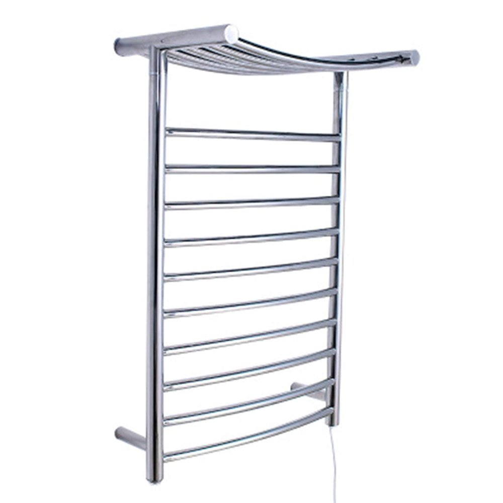 LUNEZY Electric Heated Towel Rack with Top Shelf 304 Stainless Steel Towel Warmer Drying Rack, Bathroom Toilet Wall Mounted Heated Towel Rail Radiator,Hardwired (Plug in)