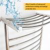 LUNEZY Electric Heated Towel Rack with Top Shelf 304 Stainless Steel Towel Warmer Drying Rack, Bathroom Toilet Wall Mounted Heated Towel Rail Radiator,Hardwired (Plug in) view 3