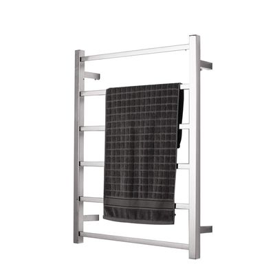 LUNEZY 65W Square Tube Style Electric Heated Towel Rack, Mirror Polished Body, Waterproof, Energy Saving, Constant Temperature, Stainless Steel Wall Mounted Radiator