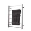 LUNEZY 65W Square Tube Style Electric Heated Towel Rack, Mirror Polished Body, Waterproof, Energy Saving, Constant Temperature, Stainless Steel Wall Mounted Radiator view 1