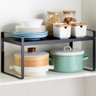 LFFH Under Sink Storage Rack, 2-Tier Under Sink Shelf Rack Ideal for Kitchen Countertop and Undercounter Sink Storage LYWY (Color : Black, Size : 64x28x26cm)
