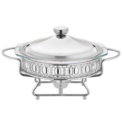 JYHCD Chef Chafing Dish Buffet Set, Stainless Steel Chafer and Buffet Warmers Sets, Catering Buffet Mini Hot Pot Outdoor Picnic Household Christmas,Silver