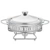 JYHCD Chef Chafing Dish Buffet Set, Stainless Steel Chafer and Buffet Warmers Sets, Catering Buffet Mini Hot Pot Outdoor Picnic Household Christmas,Silver view 1