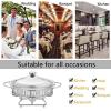 JYHCD Chef Chafing Dish Buffet Set, Stainless Steel Chafer and Buffet Warmers Sets, Catering Buffet Mini Hot Pot Outdoor Picnic Household Christmas,Silver view 2