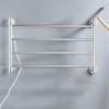 HAPPLiGNLY Electric Towel Rack, Smart Household Electric Heating Towel Bar, Silver Bathroom Carbon Fiber Drying Rack Free Punching view 1
