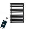 HAPPLiGNLY Stainless Steel Heated Towel Rack, Built-in Thermostat, Wall-Mounted & Matte Black, Carbon Fiber Electric Towel Rack, Bathroom Heating Rack view 1
