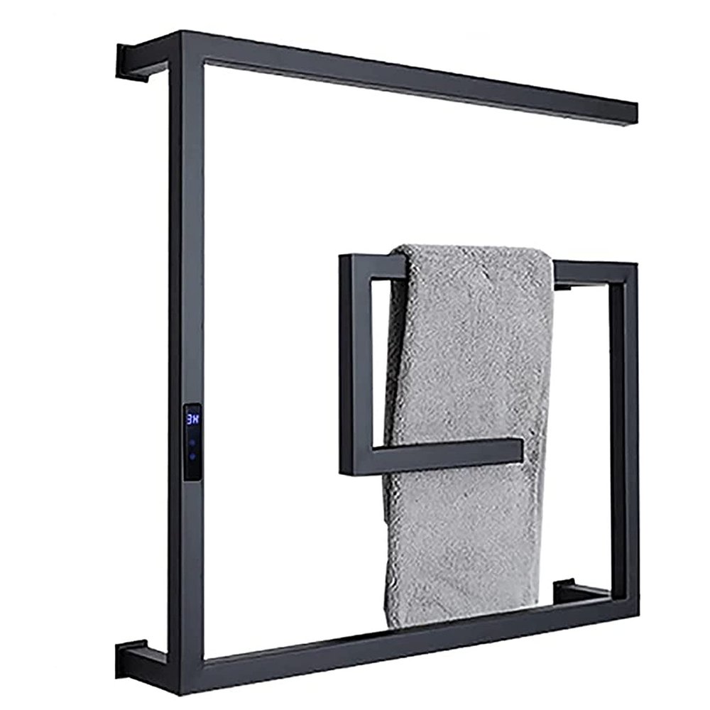 LUNEZY Hot Towel Warmer Radiator, with Monitor Wall Mount Heated Towel Rail, 45-70 Temperature Control Drying Rack, Bath Electric Heated Towel Rack (Plug in)