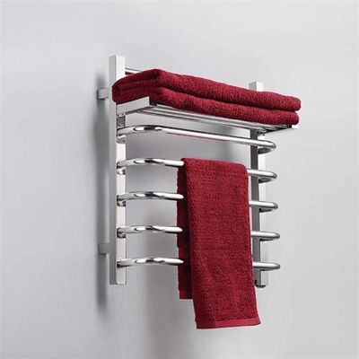 LUNEZY Heated Towel Rail Rails Towel Warmer,Towel Warmer, Stainless Steel Wall Mounted with On/Off Switch Energy Efficient Electric Heated Towel Rack for Bathroom Towel Dryer (Color : Plu