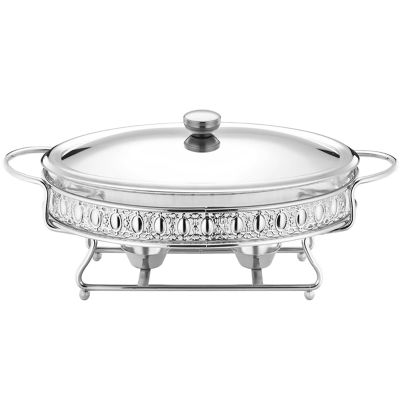 JYHCD Stainless Steel Chafing Dish 2 Quart Full Size Buffet Chafer Set with Water Pan, Food Pan, Fuel Holder and Lid for Buffet, Weddings, Parties, Christmas,Silver