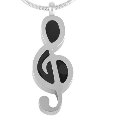 SHEIL Music Note Stainless Steel Pendant Keepsake Jewelry for Ashes Memorial Necklace - Memorial Ash Keepsake,2
