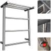 LUNEZY Bathroom Wall Heater Heated Towel Rack, 304 Stainless Steel Wall Mounted Electric Heated Towel Rack Warmer with Shelf Electric Thermostatic Bathroom Heated Towel Rail Radiator,B,Pl view 1