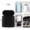 Black Slim Bathroom Trash Can with Press Top Lid,12 Liter Small Thin Garbage Can,3.17 Gallon Narrow Dog Proof Plastic Waste Basket and Covered Wastebasket for Room,Bedroom,Kitchen,Toilet,Office,Dorm view 2