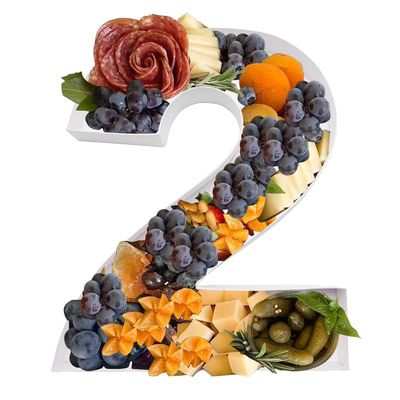12" Cardboard Number Fillable Shaped Tray Paper Mache Sweets Birthday Charcuterie (2)