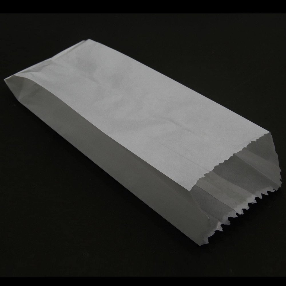 Aumni Crafts Non-Waxed Glassine Paper Bags (Pack Of 100) 11.5x5.5x3 Inch Gussetted White Food Grade Storage Pouches Oil & Grease Resistant