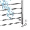 LUNEZY Electric Towel Warmer Rack, Heated Towel Rack Wall Mounted 10-Bar Stainless Steel Towel Rack IP56 Waterproof Rapid Heating Towel Warmer (Exposed Wiring) view 3