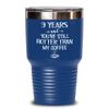 9 Years and Youre Still Hotter Than My Coffee 9th Anniversary Tumbler Nine Years Together Wedding Wife Husband Couples 20 or 30 oz Powder Coated Mug view 1