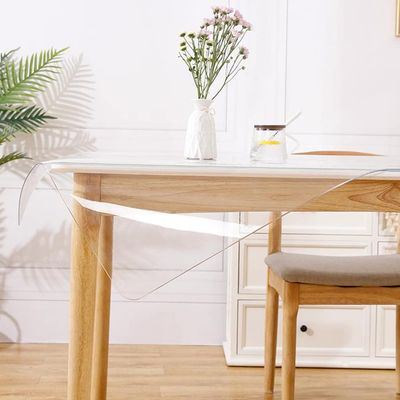 JWW Clear Desk Protectors Mat PVC Dining Table Cover Waterproof Anti Scratch Oil Proof Tablecloths 1.6mm Thick Hard Floor Protection (Size : 100x160cm/39.4x63in)