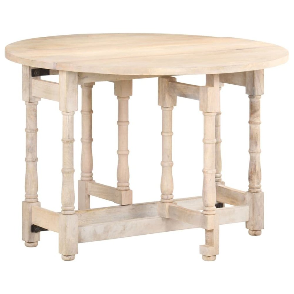 ZQQLVOO Rural Style,Dining Table,Bar Table,Wooden Dining Table,Coffee Table,Cocktail Table,Console,for Living Room,Restaurant,Kitchens,Cafe,Bar,Round 43.3"x29.9" Solid Mango Wood