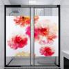Pink White Static Cling Frosted Window Glass Door Film Petals Flower Little Red Spring Sun Light Blocking Window Tint Film for Home Romantic Floral 35.4Wx78.7L-inch x2 Pcs view 2