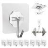 DDMY Adhesive Wall Hooks Clear 50lb(Max) Heavy Duty Hanging Sticky-10 Pack view 1
