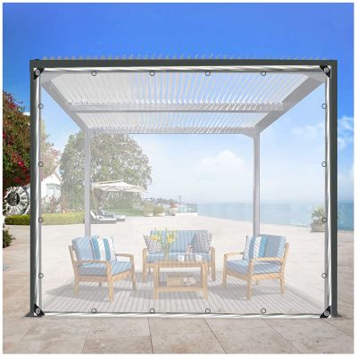 Xrdbfd Heavy Duty Waterproof Tarpaulin, 365g/m Clear PVC Tarp, Universal Tarpaulin for Plant/Garden/Greenhouse, 1.5x3/2x4m Protective Tarpaulin, Fabric Tarpaulin,Clear-0.9x1m/3 * 3.3ft