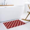 Red Morocco Doormat Kitchen Bathroom Rug Floor Door Mat,Modern Abstract Geometric White Plaid Non Slid Indoor Entrance Mat,Absorbent Washable Welcome Entry Way Accent Throw Runner Carpet,18"x30" view 2