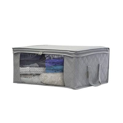 1Pcs 3Pcs Clothes Storage Bag Blanket Quilt Closet Box Home Organizer Foldable Storage Washable Sorting Household Cabinet XA843F - (Color: 1 Pcs Gray)