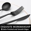 60-Piece 12 Setting Black Silverware, Food-Grade Stainless Steel Flatware Cutlery Set for Home, Office, Restaurant, Hotel view 3