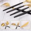 Matte Gold Silverware Set With Black Handle, IBIILII JEFF 40 Pieces Stainless Steel Flatware Set For 8Kitchen Utensil Set, Tableware Cutlery Set, Knife Spoons And Forks Set, Dishwasher Safe view 4