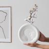Abstract Sculpture Vase-Ceramic Matte Vase Modern Home Decor Vasesfor Pampas Grass, for Wedding Dinner Table Party Living Room Office Bedroom ,White vase view 4