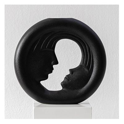Abstract Sculpture Vase-Ceramic Matte Vase Modern Home Decor Vasesfor Pampas Grass, for Wedding Dinner Table Party Living Room Office Bedroom ,Black vase