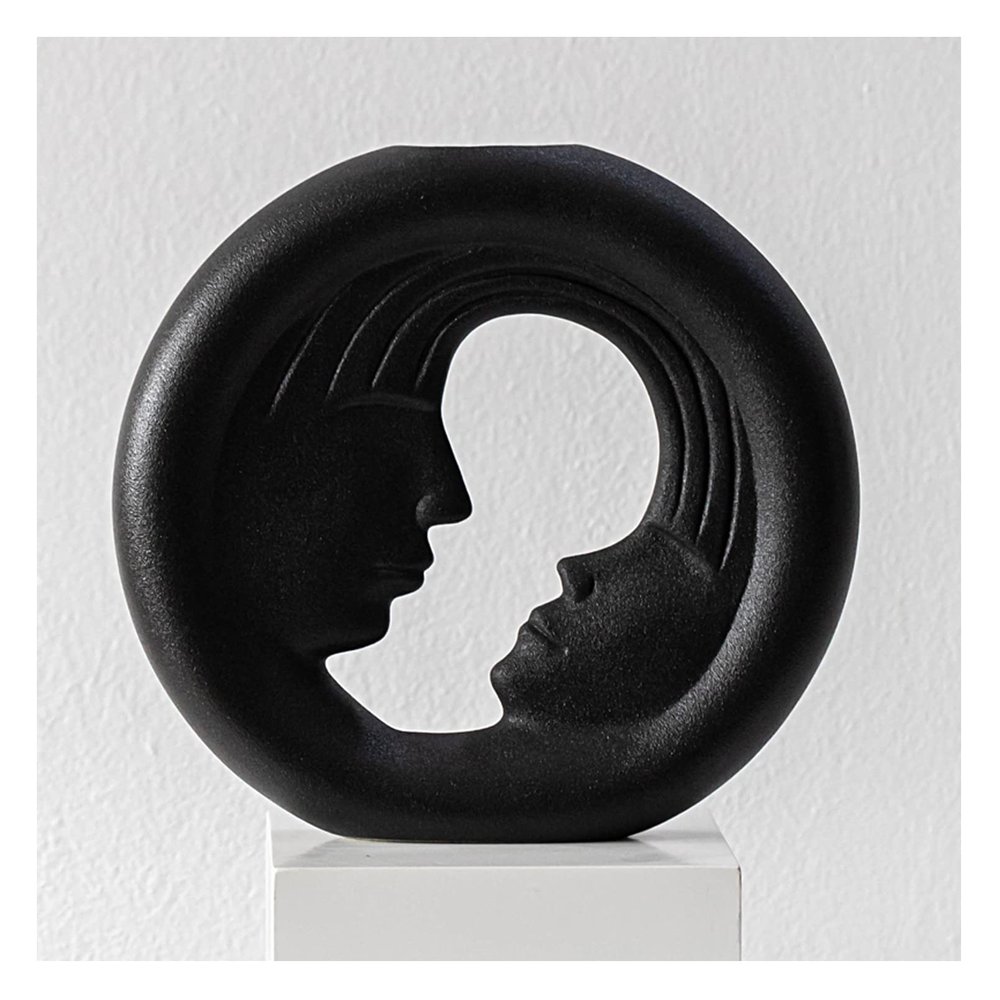 Abstract Sculpture Vase-Ceramic Matte Vase Modern Home Decor Vasesfor Pampas Grass, for Wedding Dinner Table Party Living Room Office Bedroom ,Black vase