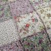 XXRBB Patchwork Bedspread Quilted Floral Pattern Microfiber Coverlet Set with 2 Pillow Shams, 230X250 Cm (Double/King),Purple view 3