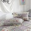 XXRBB Patchwork Bedspread Quilted Floral Pattern Microfiber Coverlet Set with 2 Pillow Shams, 230X250 Cm (Double/King),Purple view 4