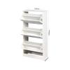 ACLULION Wood Shoe Cabinet with 3 Flip Drawers, Freestanding Shoe Storage Organizer with Louvered Door and Adjustable Shelf, Modern White Narrow Shoe Storage Cabinet for Entryway, Holds 12 Pair Shoes view 3