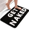 QJHOMO Get Naked Bath Mat Cute Black and White Bathroom Rugs Funny Non Slip Bathtub Decor Mats Super Absorbent Floor Carpet Machine Washable Bahtmat for Tub, Shower, Bedroom (20x32 inch) view 1