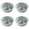 Verdental 4 Pieces Novelty Cake Pans Set, Non-Stick Silicone 6.5 Inch Fluted Tube Pan, Bakeware Cake Mold for Jello, Gelatin, Bread, Birthday Cake (Mold 2, Blue) view 1