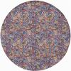 Abstract Round Fitted Tablecloth,Tribal Mosaic Style Snakes Fishes Boho Gypsies Print Elastic Edged Polyester Table Pad, Small, Fit Round Tables up 40"-44" Diameter, for Christmas Party Dining Banquet view 1