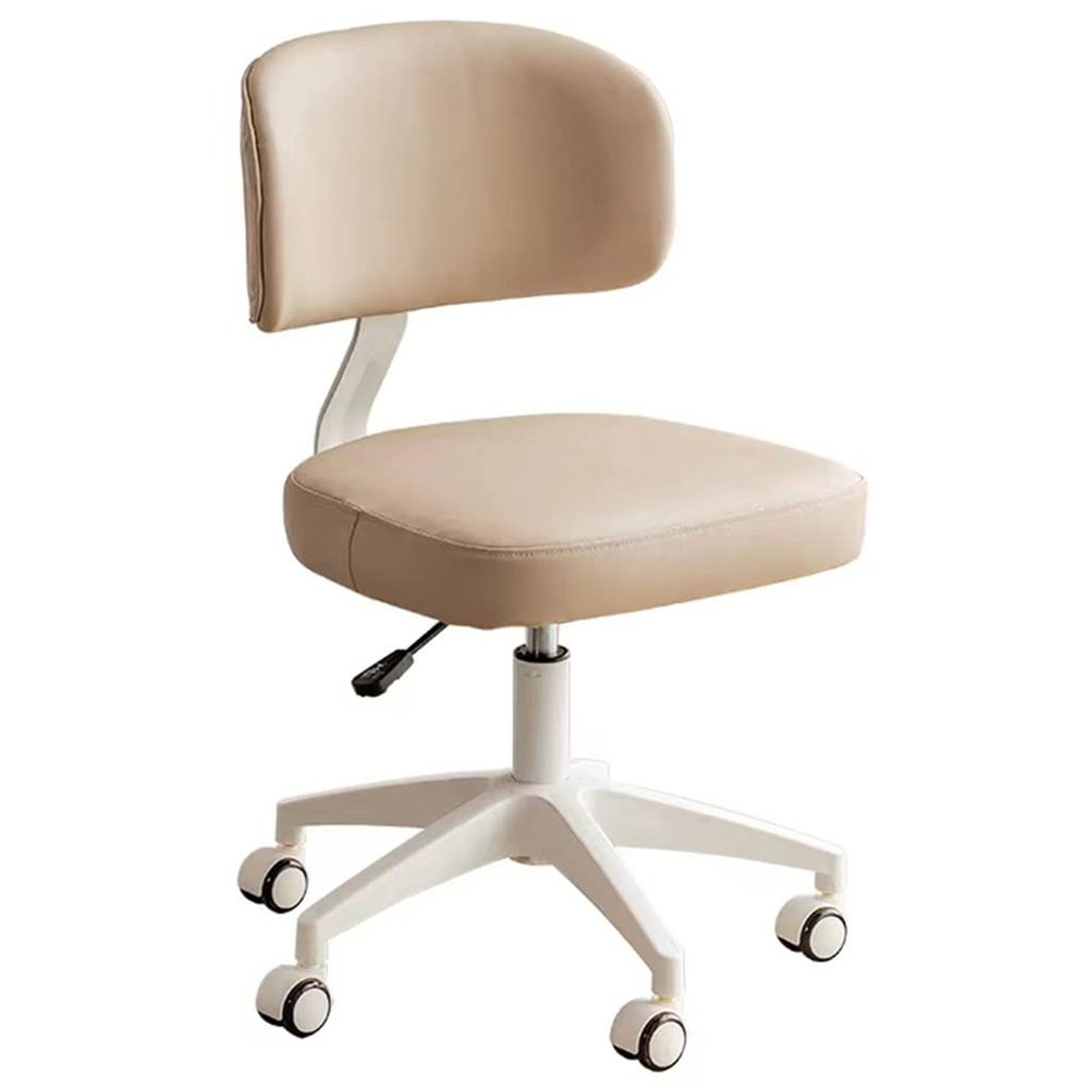 GIZNXBA Kids Task Chair Kids Desk Chair, Armless Ergonomic Study Chair for Boys Girls Computer Chair with Adjustable Height Swivel Rolling Desk Chair for Teens (Color : /Beige)