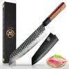 9 Inch Kiritsuke Chef Knife Japanese Handmade Forged Pro Sharp Kitchen Knife,AUS10 High Carbon 3-layer Steel Meat Vegetable Sushi Knife(Rosewood Handle & Gift Box) view 1