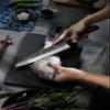 9 Inch Kiritsuke Chef Knife Japanese Handmade Forged Pro Sharp Kitchen Knife,AUS10 High Carbon 3-layer Steel Meat Vegetable Sushi Knife(Rosewood Handle & Gift Box) view 2
