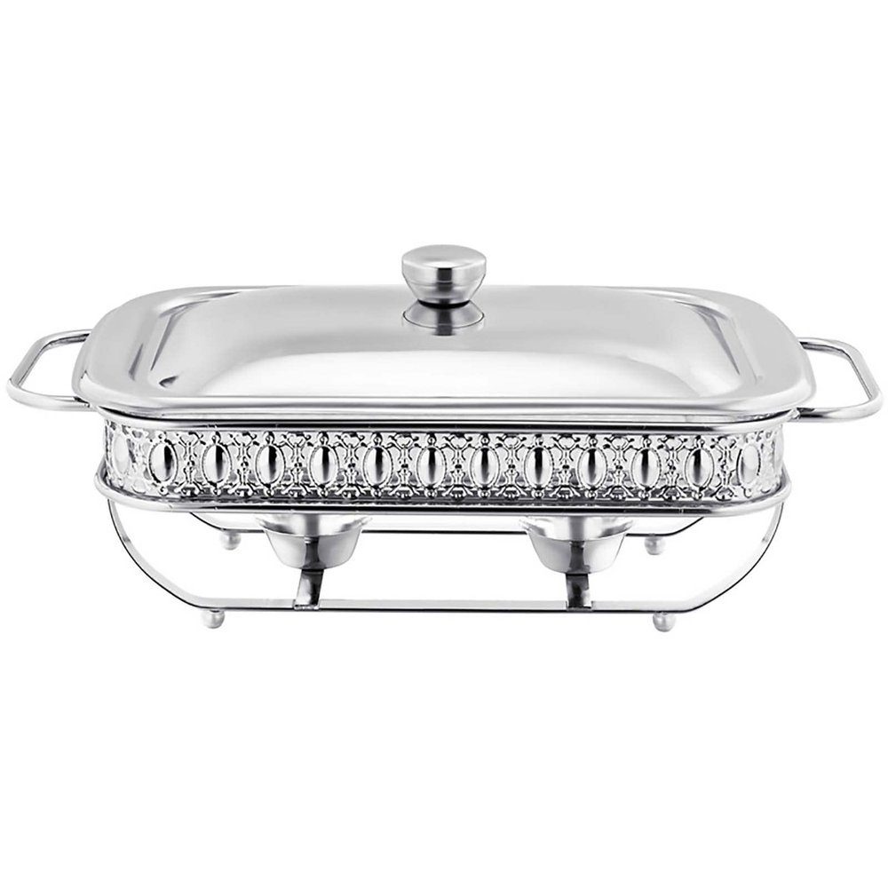 JYHCD Rectangle Chafing Dish Buffet Servers, Stainless Steel Catering Food Warmers with Lid & Holder, Chafers and Buffet Warmer Sets for Weddings Parties Banquets Christmas Halloween,Silver,1.5L