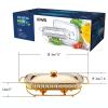 JYHCD Rectangle Chafing Dish Buffet Servers, Stainless Steel Catering Food Warmers with Lid & Holder, Chafers and Buffet Warmer Sets for Weddings Parties Banquets Christmas Halloween,Silver,1.5L view 3