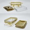 JYHCD Stainless Steel Chafing Dish Buffet Set, 2 Quart Food Warmer for Parties, Rectangle Chafing Dishes with Lid & Holder for Weddings Parties Banquets Catering Events Christmas Halloween,Gold view 4